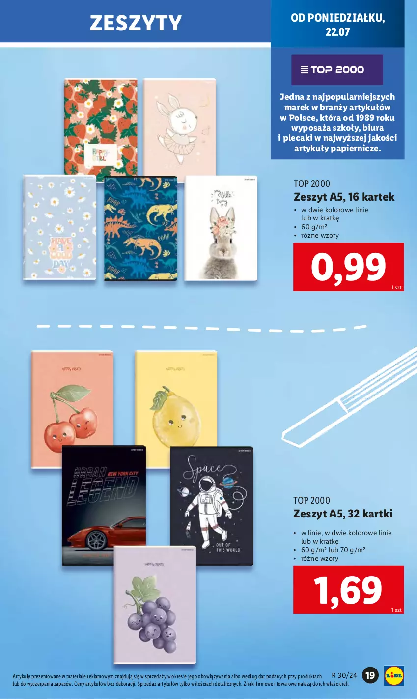 Gazetka promocyjna Lidl - KATALOG GOTOWI DO SZKOŁY - ważna 22.07 do 31.08.2024 - strona 21 - produkty: Papier, Plecak, Top