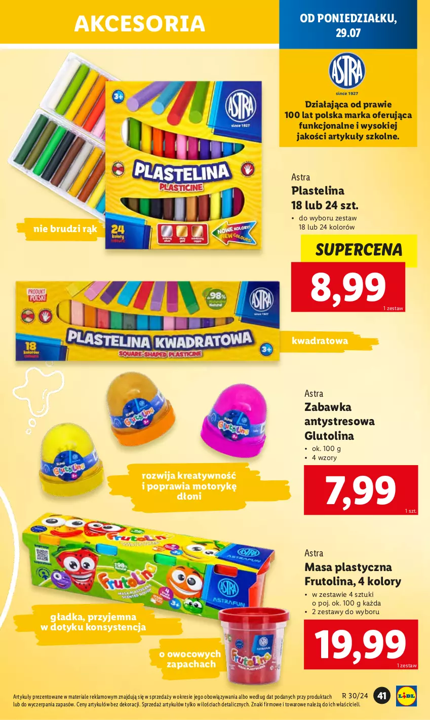 Gazetka promocyjna Lidl - KATALOG GOTOWI DO SZKOŁY - ważna 22.07 do 31.08.2024 - strona 43 - produkty: Plastelina, Sok, Zabawka