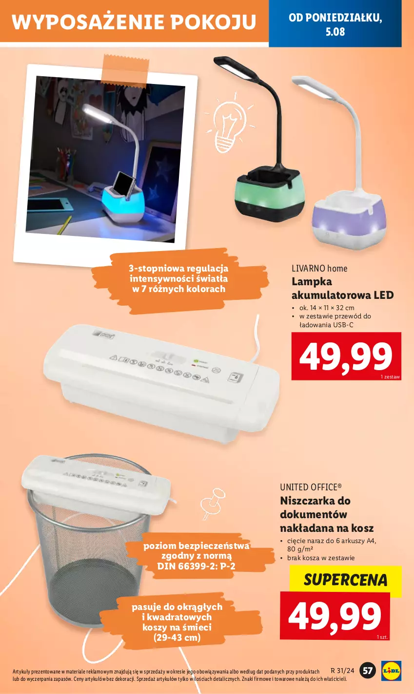 Gazetka promocyjna Lidl - KATALOG GOTOWI DO SZKOŁY - ważna 22.07 do 31.08.2024 - strona 59 - produkty: Akumulator, Ivar, Kosz, Niszczarka, Piec, Przewód, Top