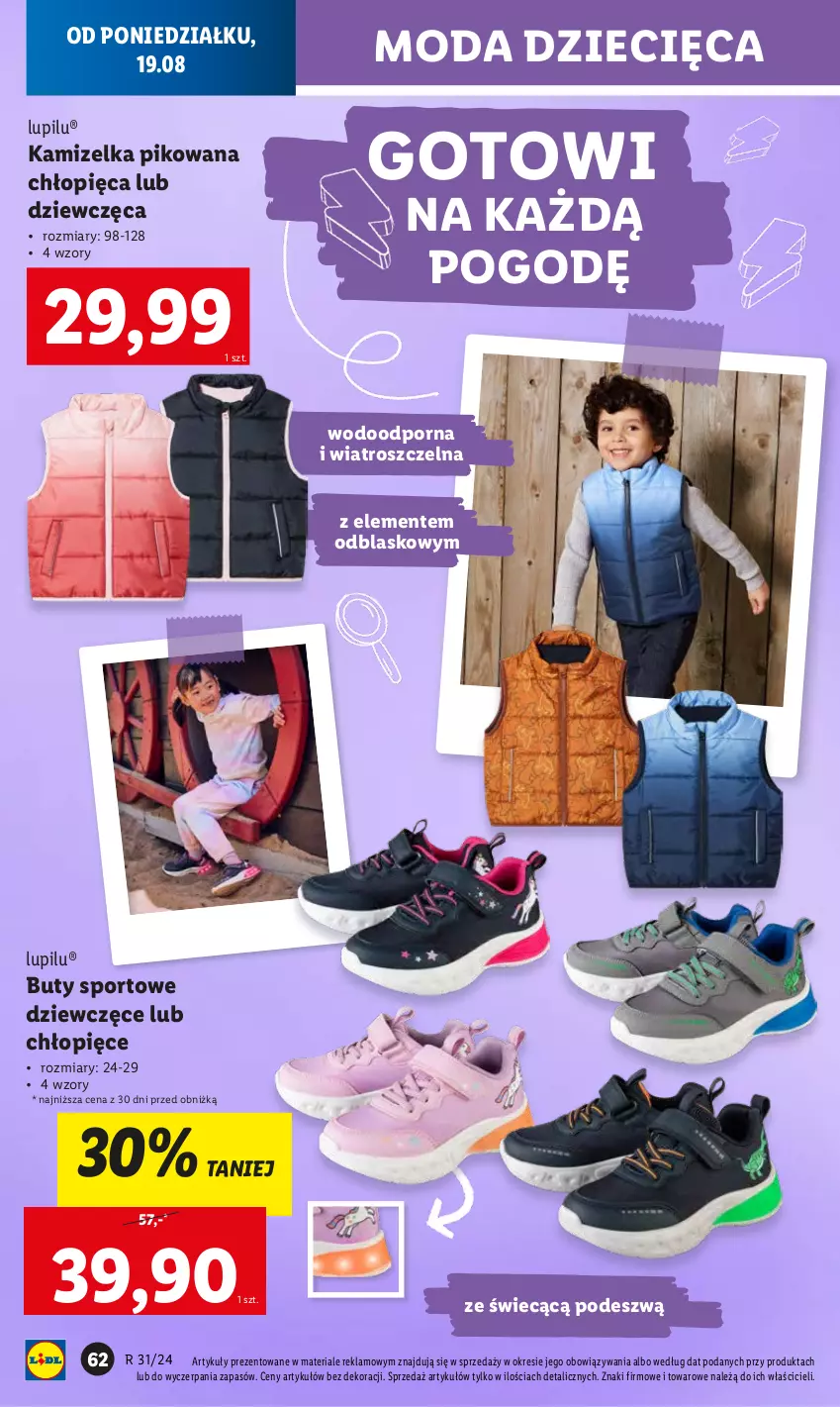 Gazetka promocyjna Lidl - KATALOG GOTOWI DO SZKOŁY - ważna 22.07 do 31.08.2024 - strona 64 - produkty: Buty, Dzieci, Kamizelka, Moda, Por, Sport