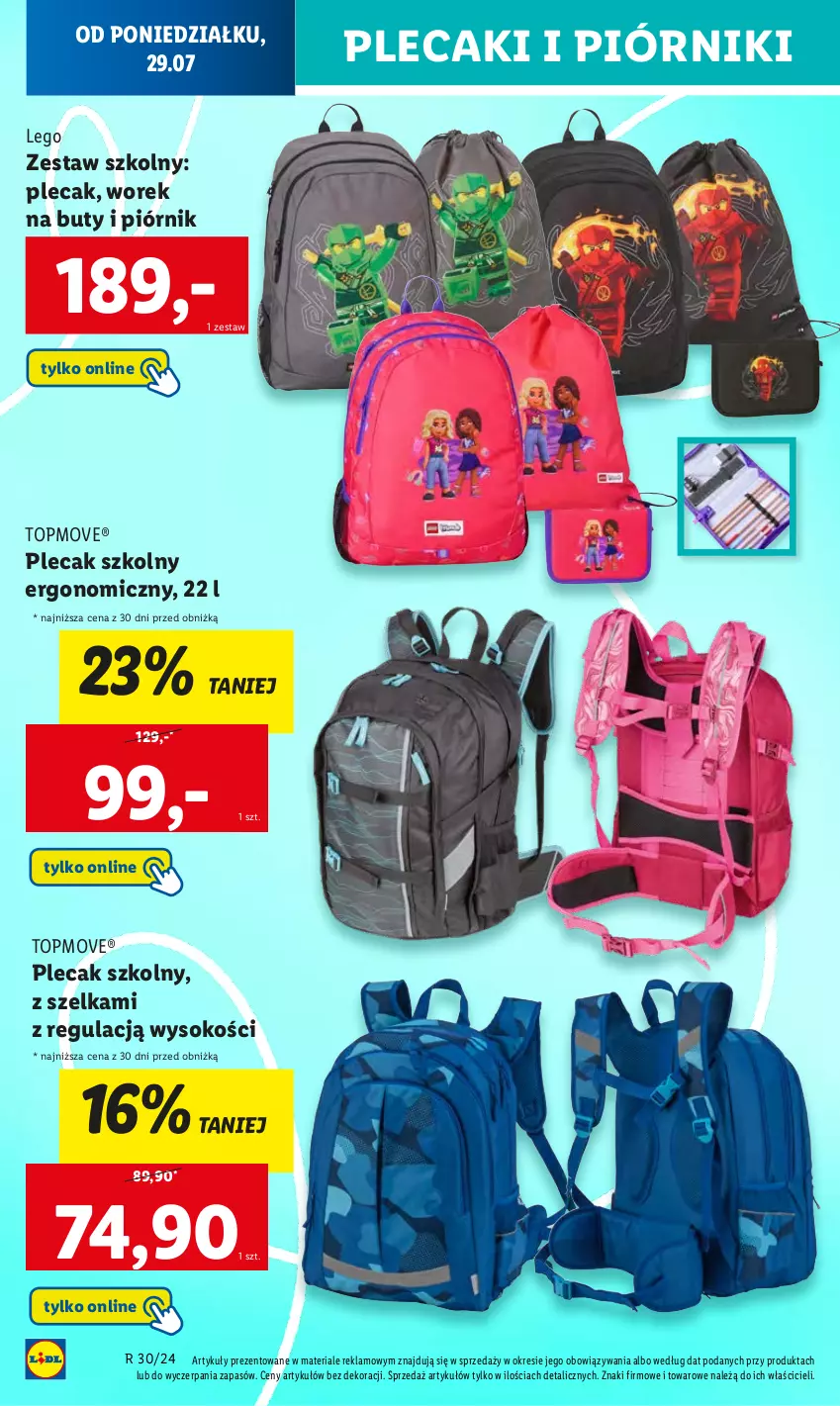 Gazetka promocyjna Lidl - KATALOG GOTOWI DO SZKOŁY - ważna 22.07 do 31.08.2024 - strona 66 - produkty: Buty, LEGO, Piórnik, Plecak, Sok, Top