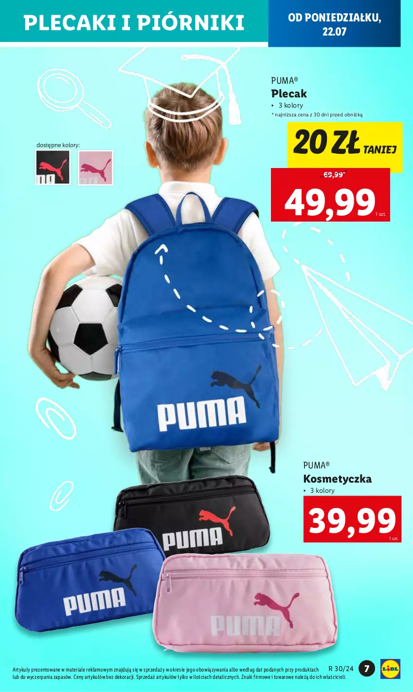 Gazetka promocyjna Lidl - KATALOG GOTOWI DO SZKOŁY - ważna 22.07 do 31.08.2024 - strona 9 - produkty: Kosmetyczka, Piórnik, Plecak, Puma