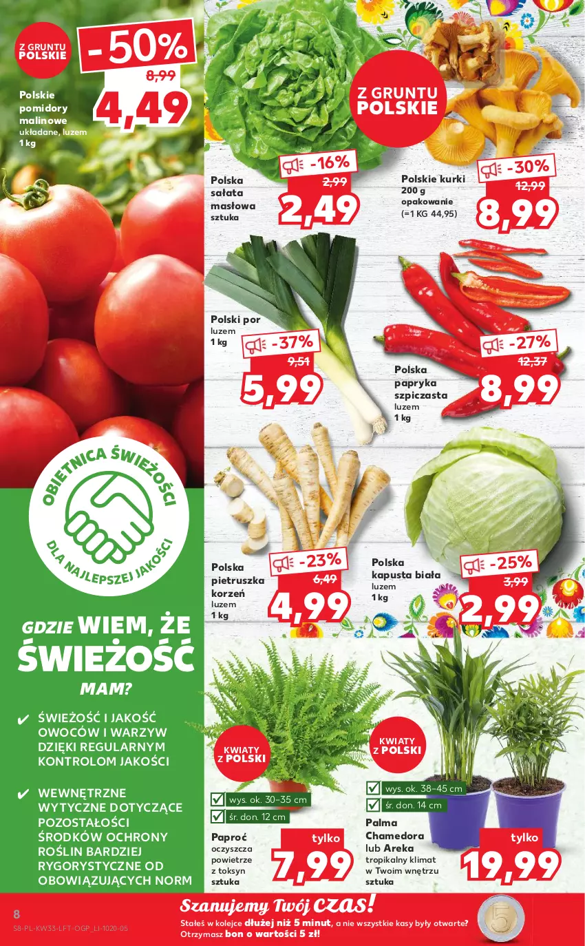 Gazetka promocyjna Kaufland - OFERTA TYGODNIA - ważna 18.08 do 24.08.2022 - strona 8 - produkty: Grunt, Masło, Olej, Palma, Papryka, Pietruszka, Pomidory, Por, Sałat, Sałata masłowa, Szpic