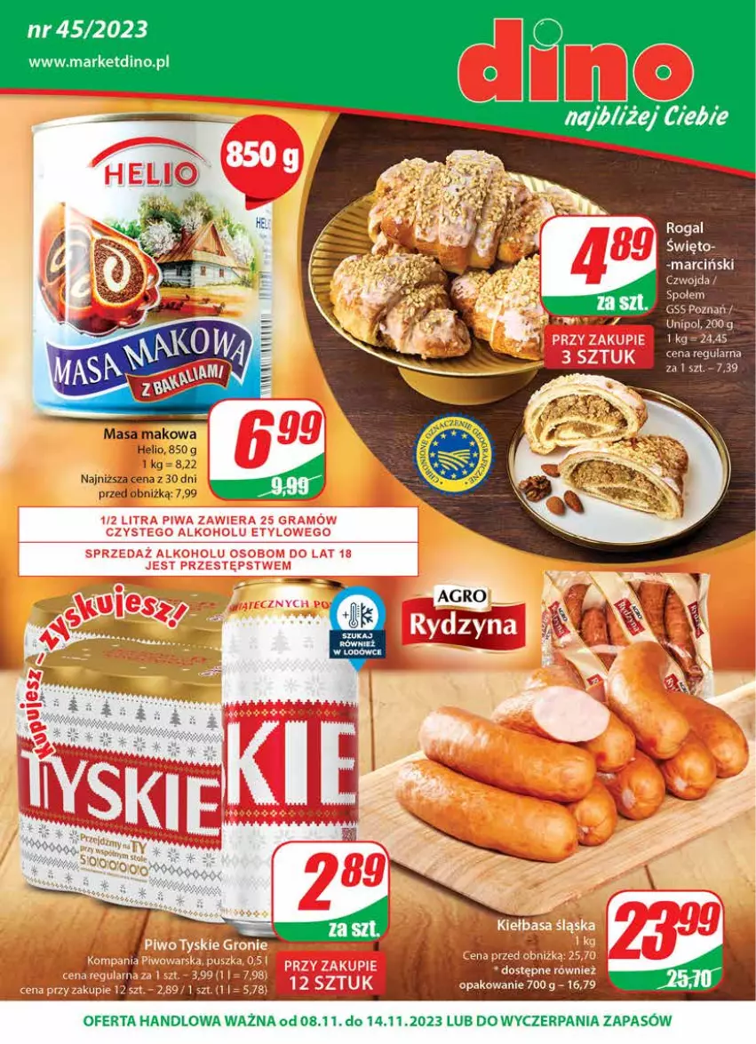 Gazetka promocyjna Dino - Gazetka 45 - ważna 08.11 do 14.11.2023 - strona 1 - produkty: Helio, Rogal