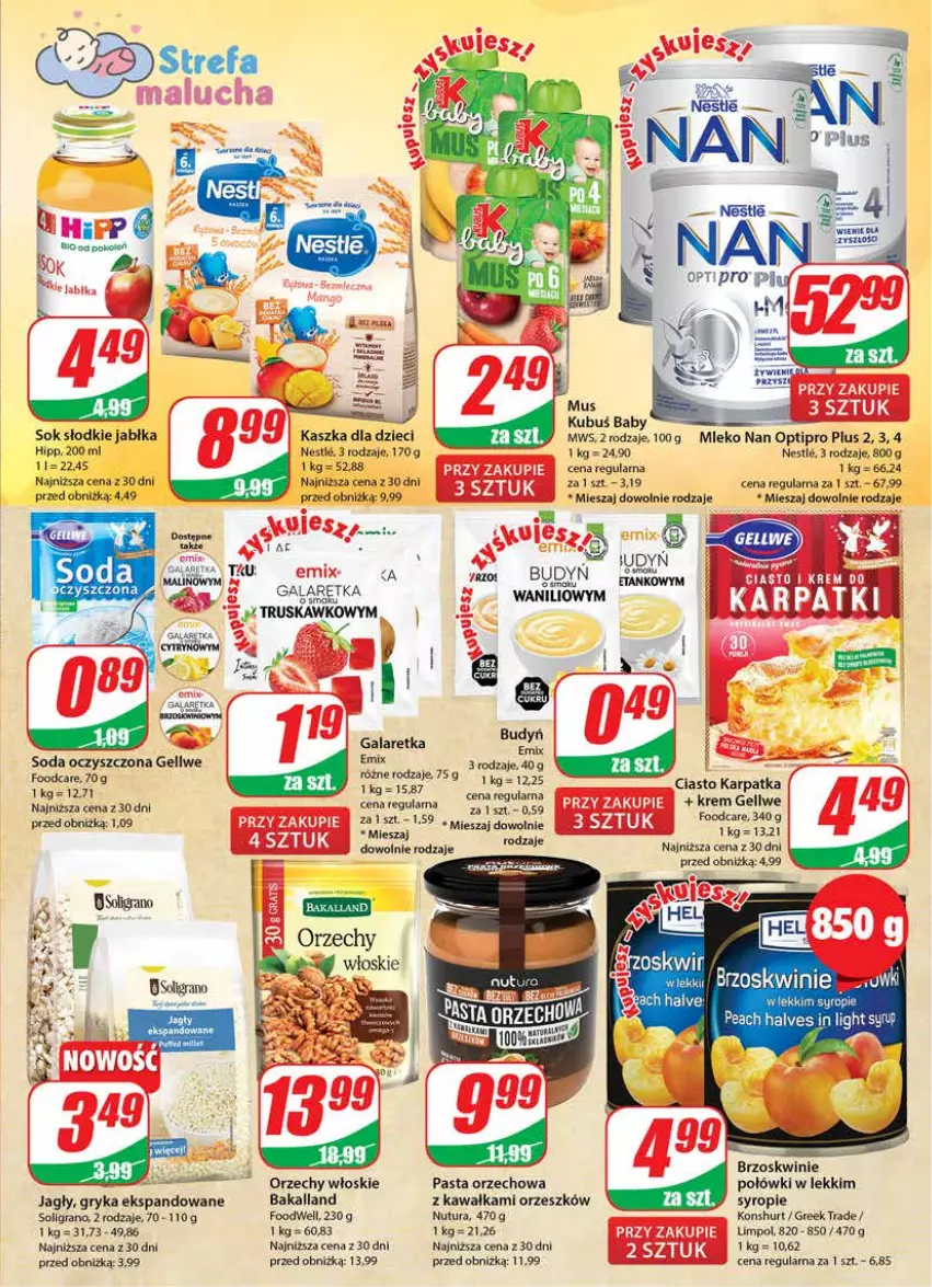 Gazetka promocyjna Dino - Gazetka 45 - ważna 08.11 do 14.11.2023 - strona 7 - produkty: Bakalland, Brzoskwinie, Budyń, Dzieci, Gala, Galaretka, Gra, Gry, HiPP, Jabłka, Karp, Kawa, Kubuś, Mleko, Mus, NAN Optipro, Orzechy włoskie, Sok, Soligrano, Syrop