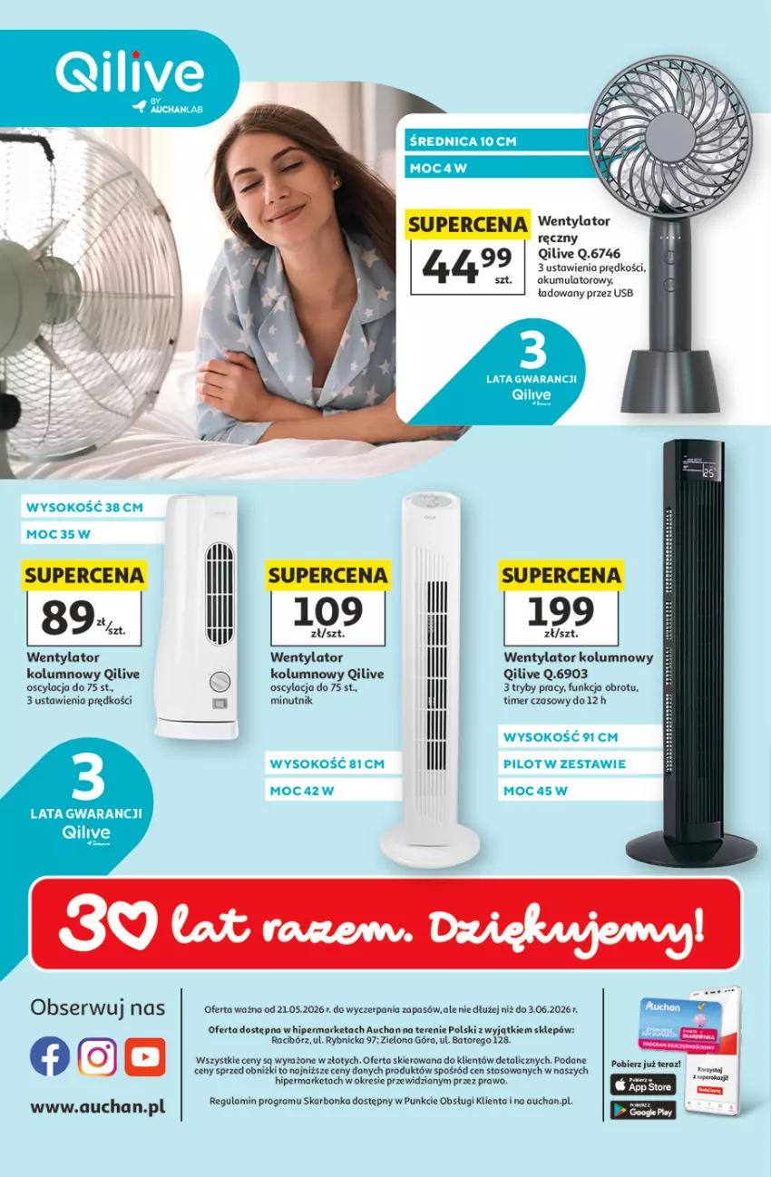 Gazetka promocyjna Auchan - Gazetka Wentylatory Hipermarket Auchan - ważna 21.05 do 03.06.2026 - strona 4 - produkty: Akumulator, Gra, Ser, Sok, Tera