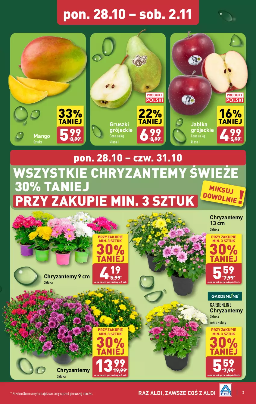 Gazetka promocyjna Aldi - Farmer ALDIK poleca świeże owoce i warzywa - ważna 28.10 do 02.11.2024 - strona 3 - produkty: Gruszki, Jabłka, Mango