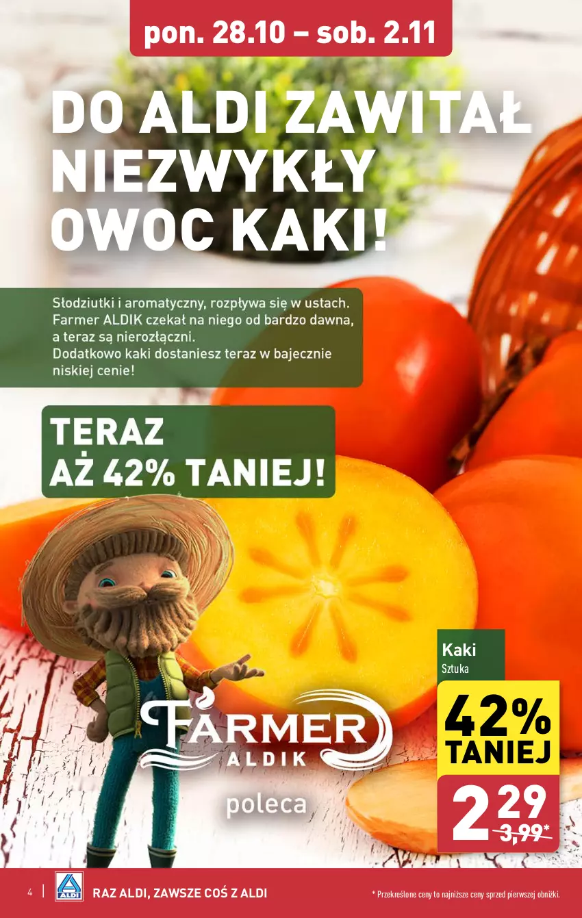 Gazetka promocyjna Aldi - Farmer ALDIK poleca świeże owoce i warzywa - ważna 28.10 do 02.11.2024 - strona 4 - produkty: Kaki