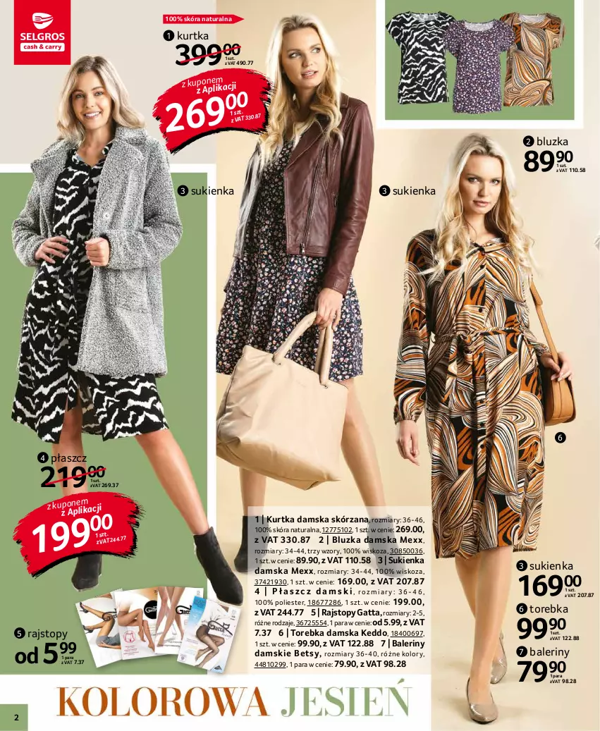 Gazetka promocyjna Selgros - Katalog Tekstylia - ważna 16.09 do 29.09.2021 - strona 2 - produkty: Baleriny, Gatta, Kurtka, Mexx, Płaszcz, Rajstopy, Sukienka, Top, Torebka