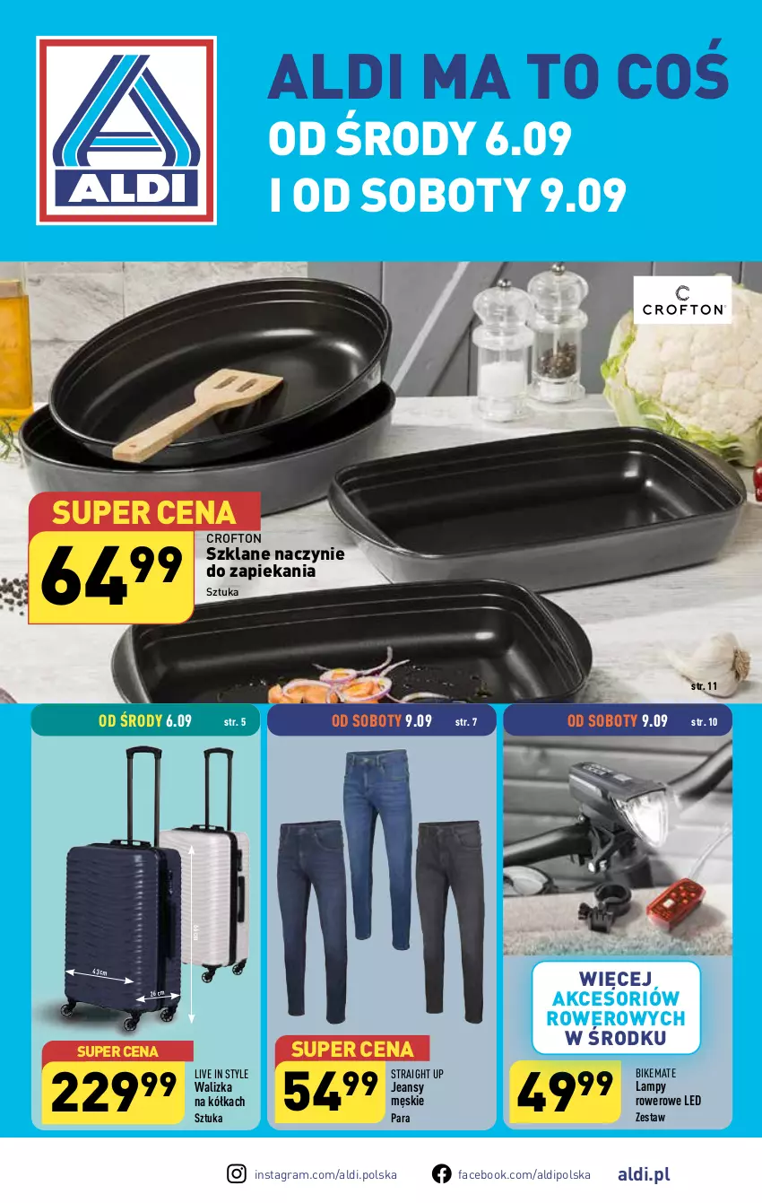 Gazetka promocyjna Aldi - Artykuły przemysłowe i tekstylia - ważna 06.09 do 09.09.2023 - strona 1 - produkty: Fa, Gra, Rower, Walizka