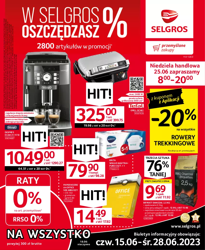 Gazetka promocyjna Selgros - Oferta przemysłowa - ważna 15.06 do 28.06.2023 - strona 1 - produkty: Brit, Brita, Fa, Gra, Grill, Kawa, LG, Papier, Pur, Rama, Rower, Ser, Top, Tran