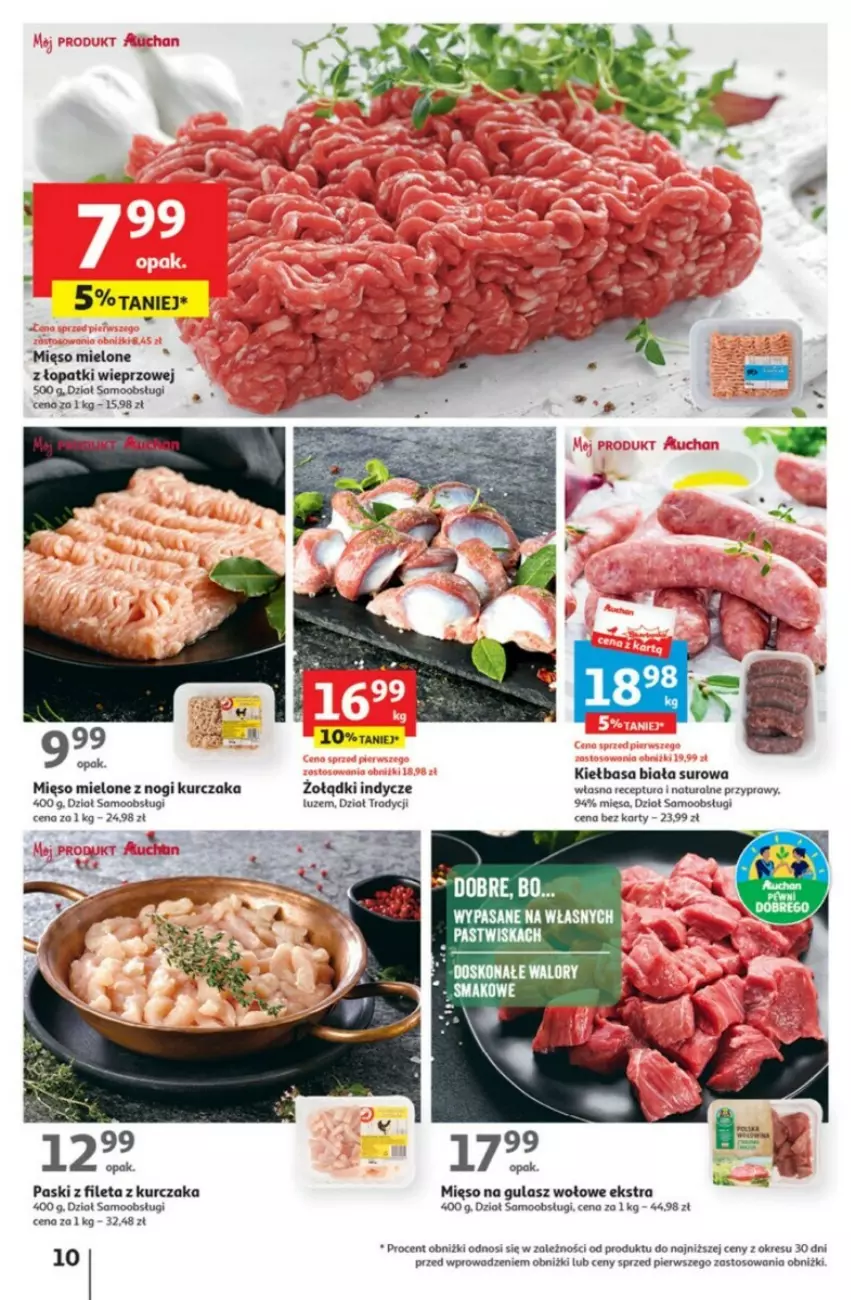 Gazetka promocyjna Auchan - ważna 28.09 do 04.10.2023 - strona 2 - produkty: Kiełbasa, Kiełbasa biała, Kurczak, Mięso, Mięso mielone, Mięso mielone z łopatki wieprzowej, Mięso na gulasz, Przyprawy