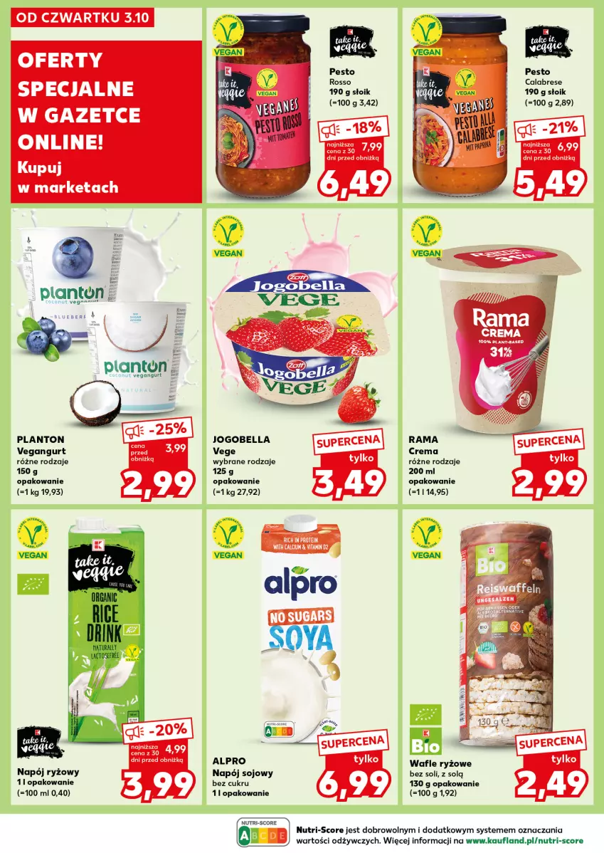 Gazetka promocyjna Kaufland - Kaufland - ważna 07.10 do 09.10.2024 - strona 32 - produkty: Alpro, Bell, Bella, Jogobella, Napój, Pesto, Rama, Ryż, Vegangurt, Wafle