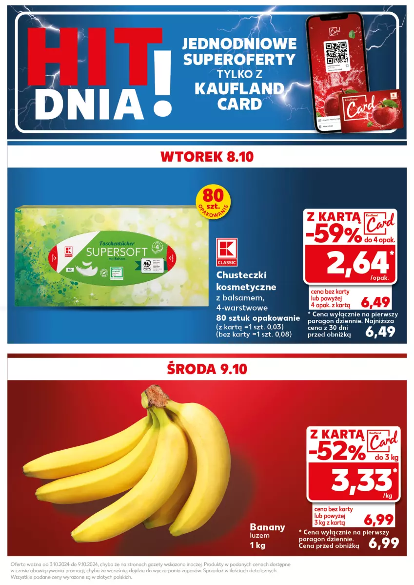 Gazetka promocyjna Kaufland - Kaufland - ważna 07.10 do 09.10.2024 - strona 5 - produkty: Banany, Chusteczki, Chusteczki kosmetyczne