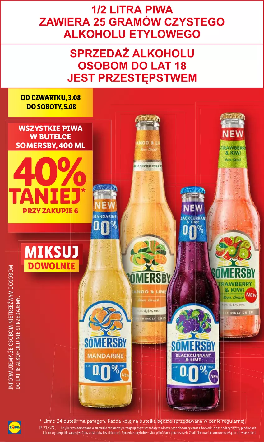 Gazetka promocyjna Lidl - GAZETKA - ważna 03.08 do 05.08.2023 - strona 12 - produkty: Olej, Piwa, Somersby