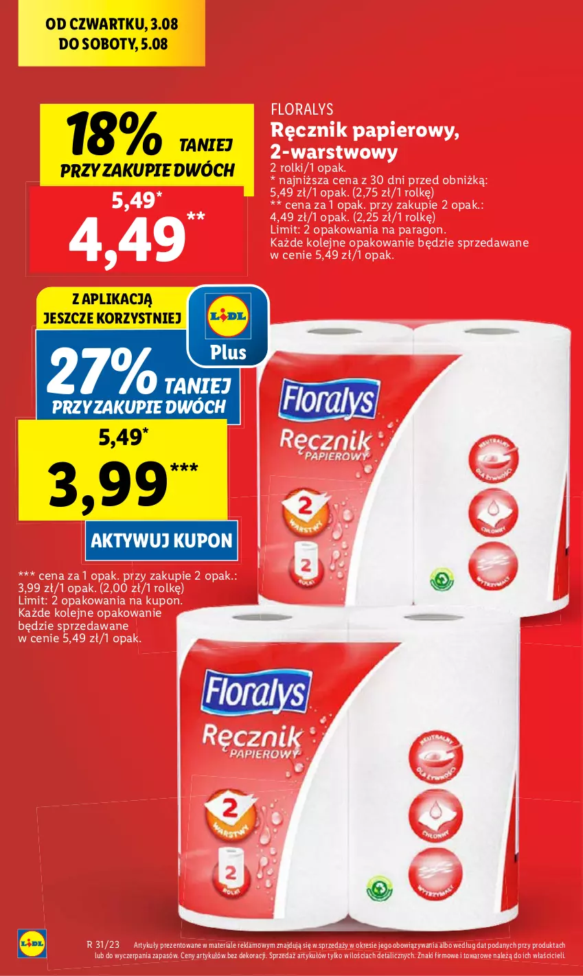 Gazetka promocyjna Lidl - GAZETKA - ważna 03.08 do 05.08.2023 - strona 16 - produkty: Olej, Papier, Rolki