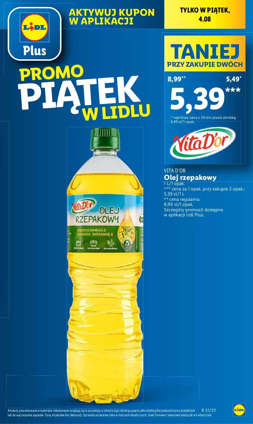 Gazetka promocyjna Lidl - GAZETKA - ważna 03.08 do 05.08.2023 - strona 19 - produkty: Olej, Olej rzepakowy