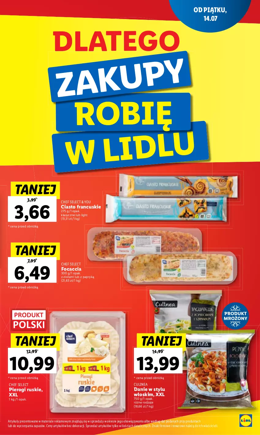 Gazetka promocyjna Lidl - GAZETKA - ważna 03.08 do 05.08.2023 - strona 39 - produkty: Ciasto francuskie, Focaccia, Pierogi