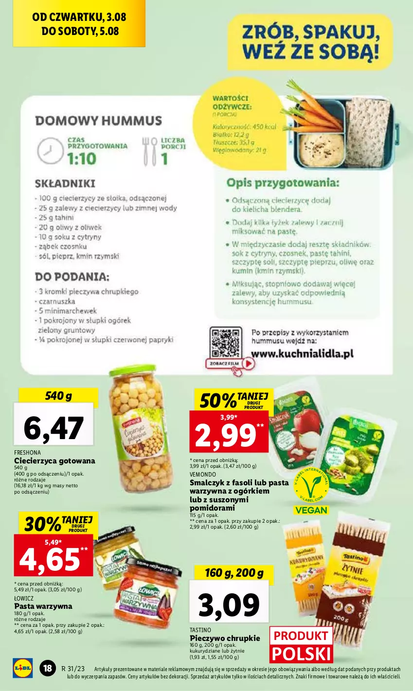 Gazetka promocyjna Lidl - GAZETKA - ważna 03.08 do 05.08.2023 - strona 56 - produkty: Chrupki, Fa, Pasta warzywna, Piec, Pieczywo, Pieczywo chrupkie