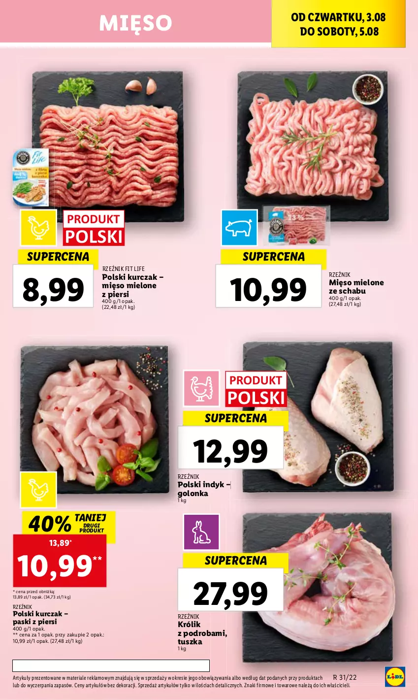 Gazetka promocyjna Lidl - GAZETKA - ważna 03.08 do 05.08.2023 - strona 69 - produkty: Królik, Kurczak, Mięso, Mięso mielone, Tusz