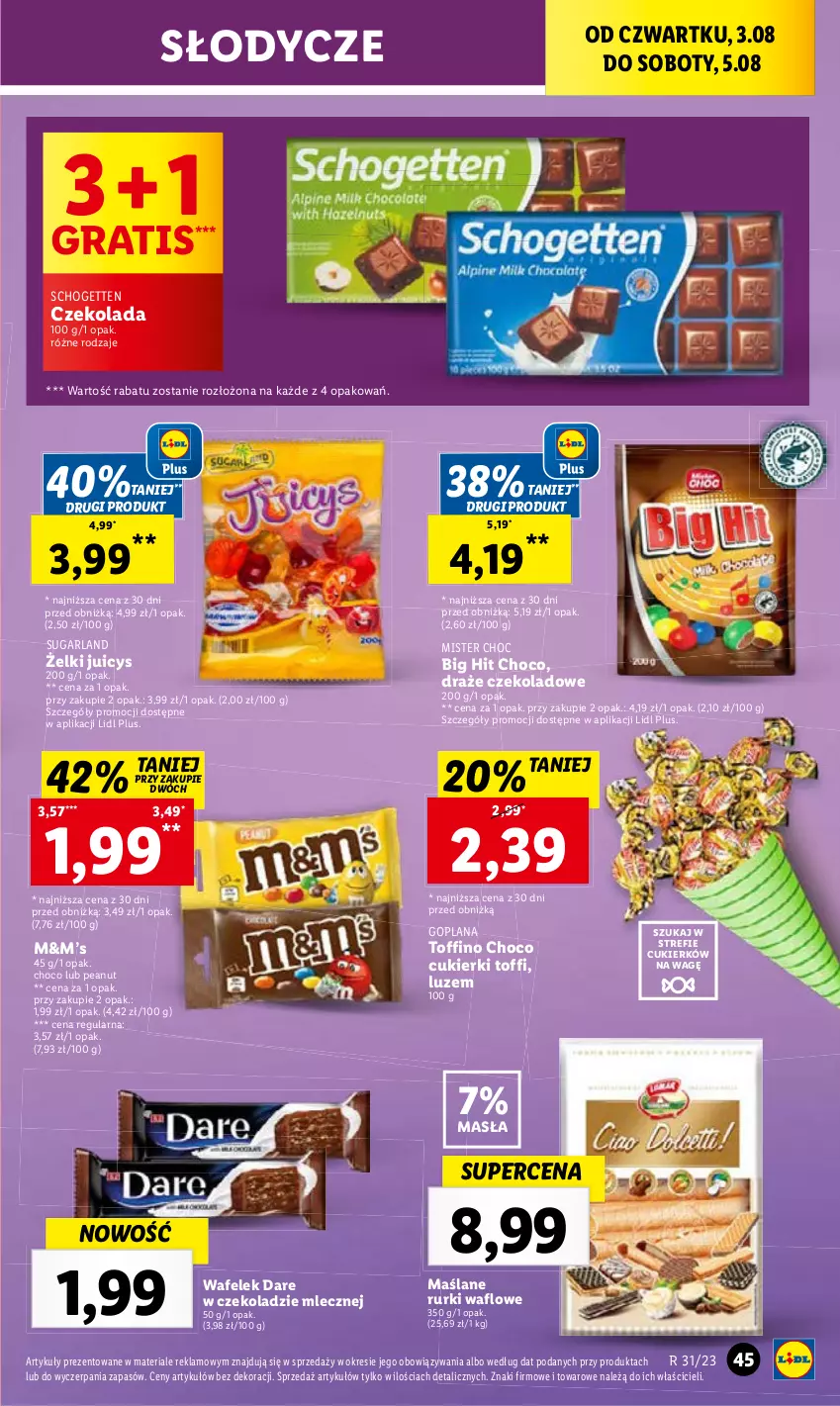 Gazetka promocyjna Lidl - GAZETKA - ważna 03.08 do 05.08.2023 - strona 85 - produkty: Cukier, Cukierki, Czekolada, Goplana, Gra, LANA, Rurki, Schogetten, Toffino, Wafelek