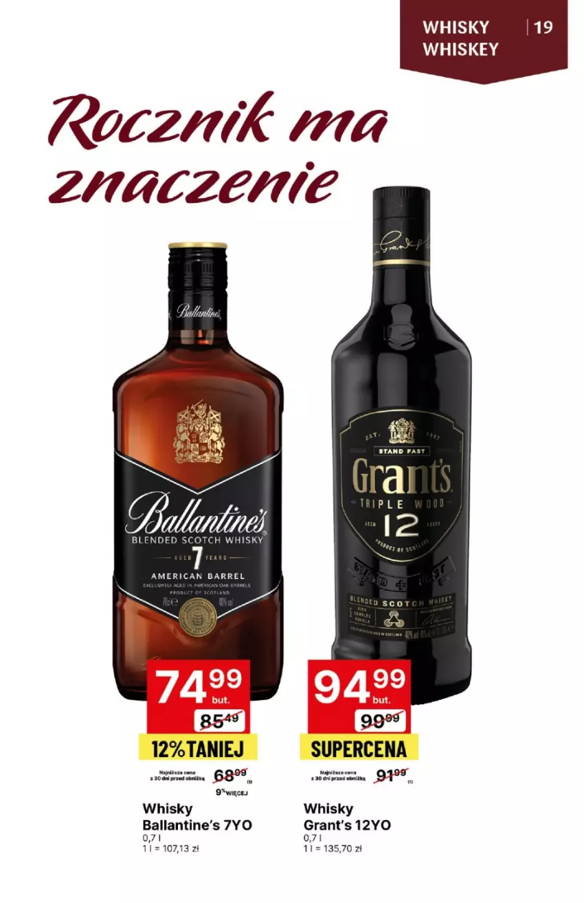 Gazetka promocyjna Delikatesy Centrum - DeliBarek DC09-10 - ważna 29.02 do 13.03.2024 - strona 19 - produkty: Ballantine's, Fa, Gra, Grant's, Whiskey, Whisky