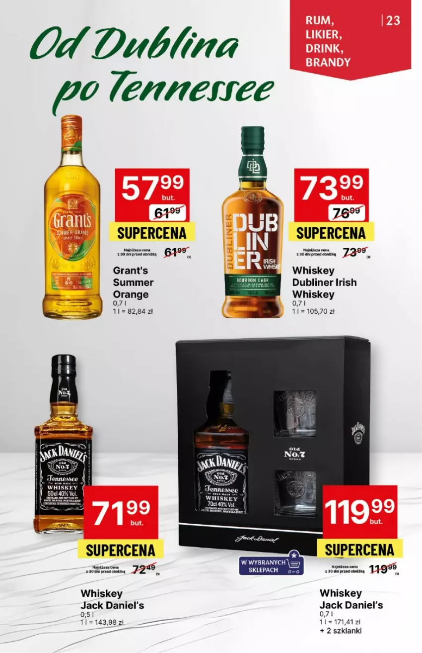 Gazetka promocyjna Delikatesy Centrum - DeliBarek DC09-10 - ważna 29.02 do 13.03.2024 - strona 23 - produkty: Gra, Grant's, Jack Daniel's, Lanki, Whiskey