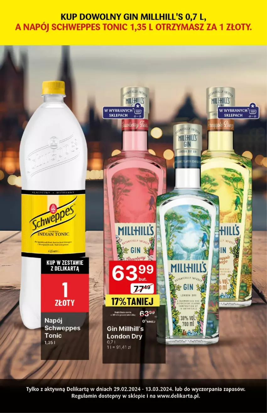 Gazetka promocyjna Delikatesy Centrum - DeliBarek DC09-10 - ważna 29.02 do 13.03.2024 - strona 28 - produkty: Gin, Schweppes