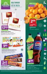 Gazetka promocyjna Stokrotka - Stokrotka Express - Gazetka - ważna od 28.12 do 28.12.2025 - strona 1 - produkty: Mandarynki, Warzywa, Gra, 7up, Pepsi, Czekolada, Owoce, Napój, Merci, Mięso, Kinder