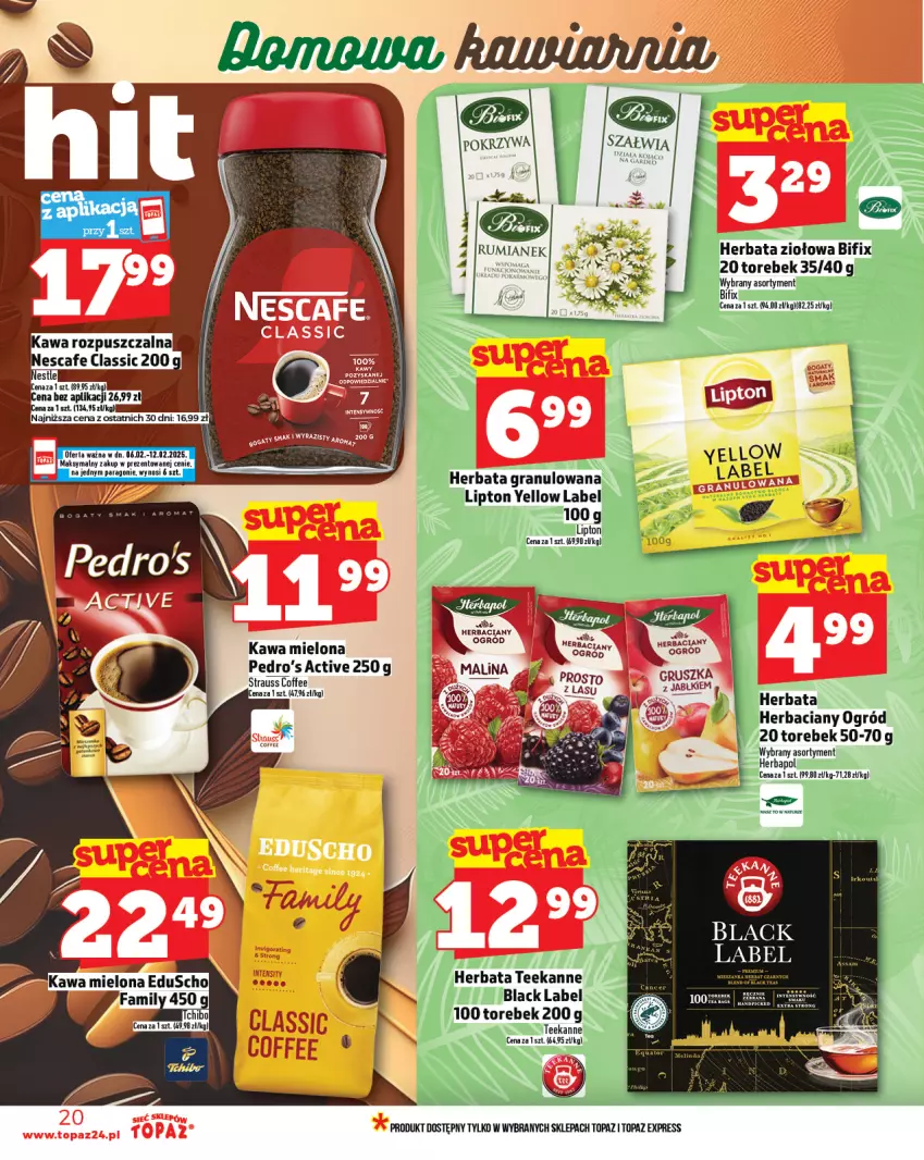 Gazetka promocyjna Topaz - Gazetka - ważna 06.02 do 12.02.2025 - strona 20 - produkty: Fa, Gra, Herbapol, Herbata, Kawa, Kawa mielona, Lack, Lipton, Ogród, Teekanne, Top