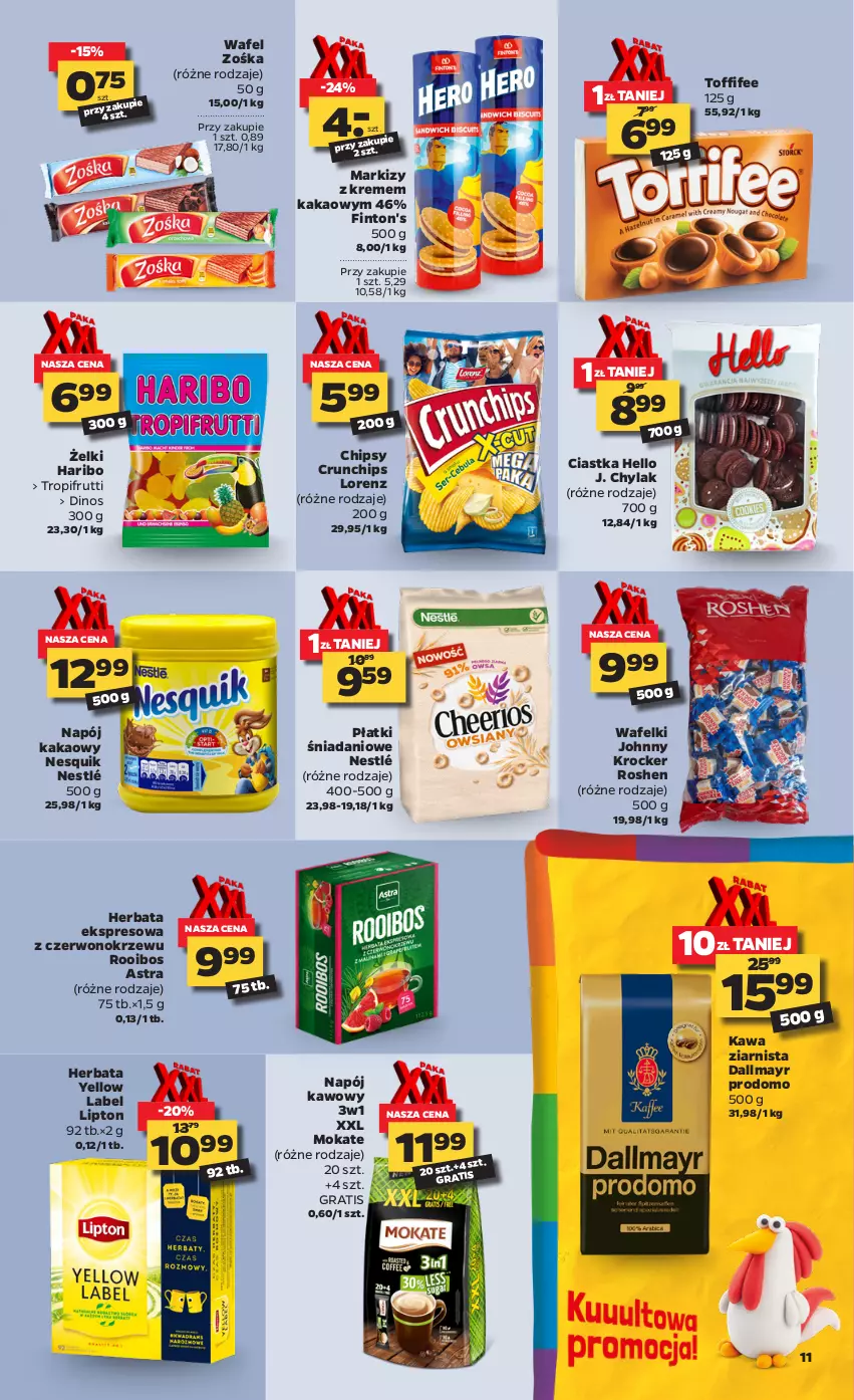 Gazetka promocyjna Netto - ważna 12.04 do 17.04.2021 - strona 11 - produkty: Chipsy, Ciastka, Crunchips, Dallmayr, Danio, Gra, Haribo, Herbata, J. Chylak, Kakao, Kawa, Kawa ziarnista, Lipton, Lorenz, Napój, Nesquik, Nestlé, Toffifee