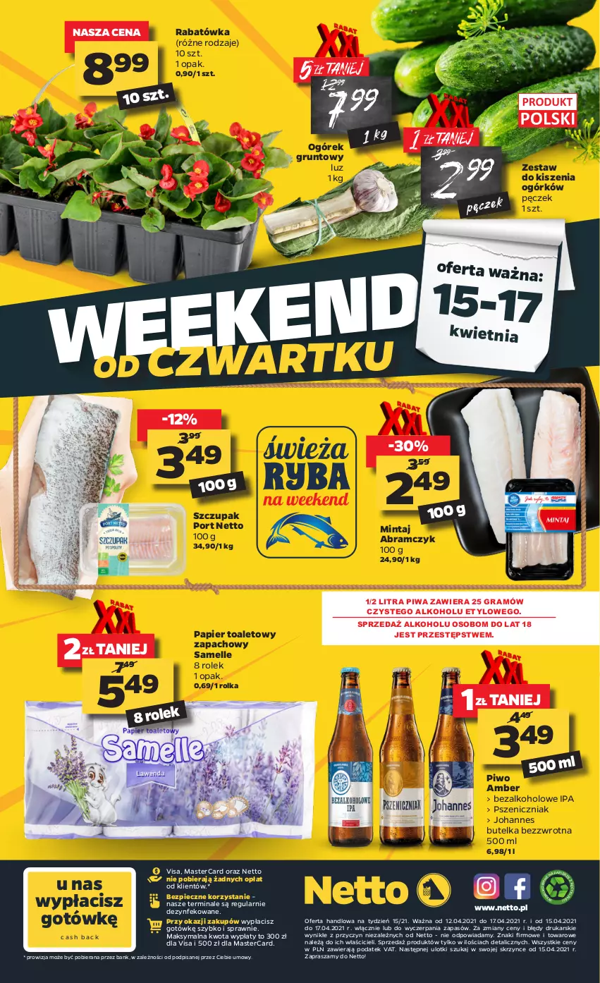 Gazetka promocyjna Netto - ważna 12.04 do 17.04.2021 - strona 16 - produkty: Gra, Grunt, Mintaj, Ogórek, Papier, Papier toaletowy, Piec, Piwa, Piwo, Por, Zupa