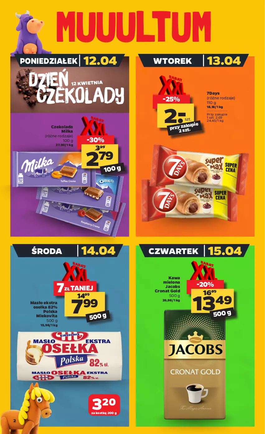 Gazetka promocyjna Netto - ważna 12.04 do 17.04.2021 - strona 2 - produkty: Czekolada, Jacobs, Kawa, Kawa mielona, Masło, Milka, Mleko, Mlekovita