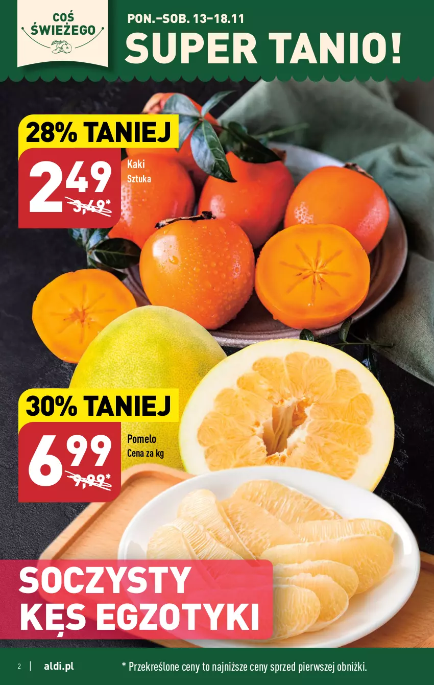 Gazetka promocyjna Aldi - Pełna oferta - ważna 13.11 do 18.11.2023 - strona 2 - produkty: Kaki, Pomelo