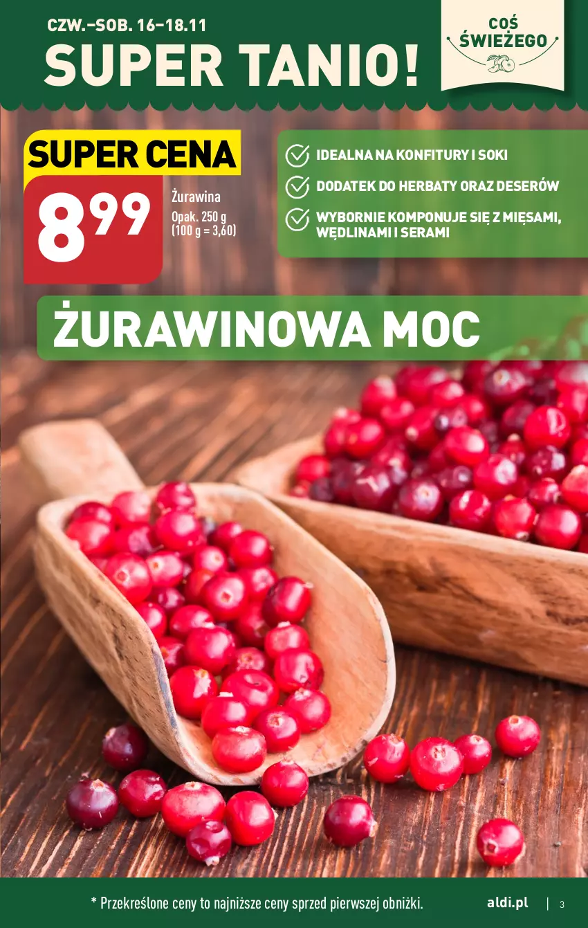 Gazetka promocyjna Aldi - Pełna oferta - ważna 13.11 do 18.11.2023 - strona 3 - produkty: Deser, Ser, Sok, Wędlina, Wino