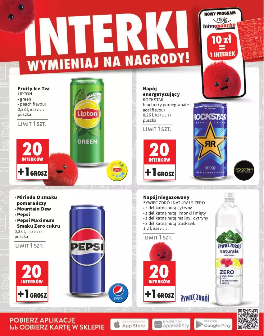 Gazetka promocyjna Intermarche - Gazetka Intermarche - ważna 01.08 do 30.09.2024 - strona 8 - produkty: Cytryny, Gra, Granat, Ice tea, Lipton, Maliny, Mirinda, Napój, Napój niegazowany, Pepsi, Pepsi max, Truskawki