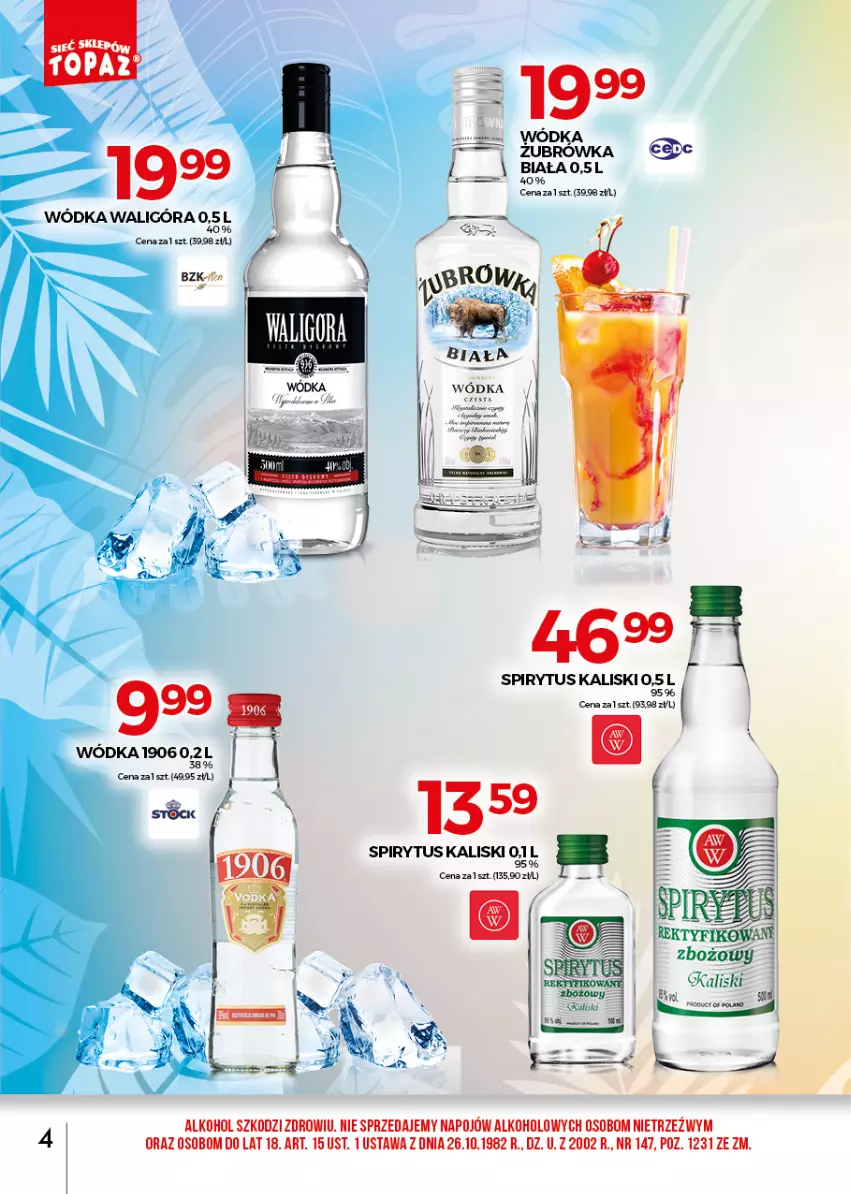 Gazetka promocyjna Topaz - Gazetka - ważna 01.07 do 31.07.2021 - strona 4 - produkty: Wódka