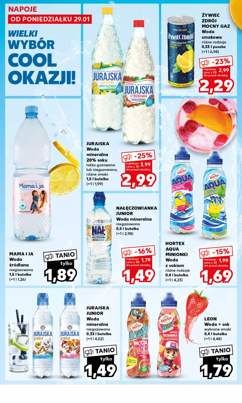 Gazetka promocyjna Kaufland - Mocny Start - ważna 29.01 do 31.01.2024 - strona 24 - produkty: Hortex, LANA, Leon, Nałęczowianka, Napoje, Sok, Woda, Woda mineralna