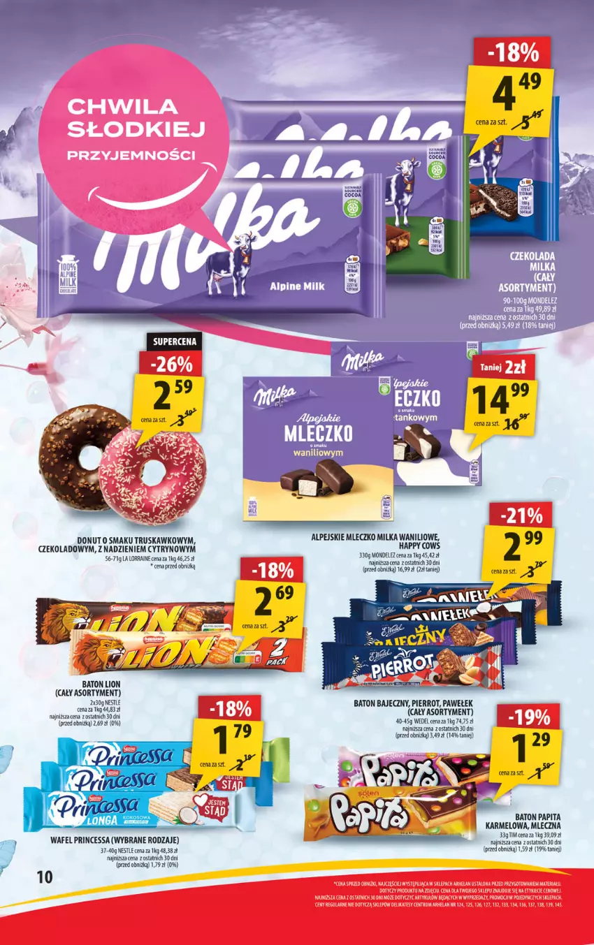 Gazetka promocyjna Arhelan - Gazetka - ważna 06.09 do 15.09.2024 - strona 10 - produkty: Baton, Donut, Fa, Lion, Milka, Mleczko, Princessa, Rum