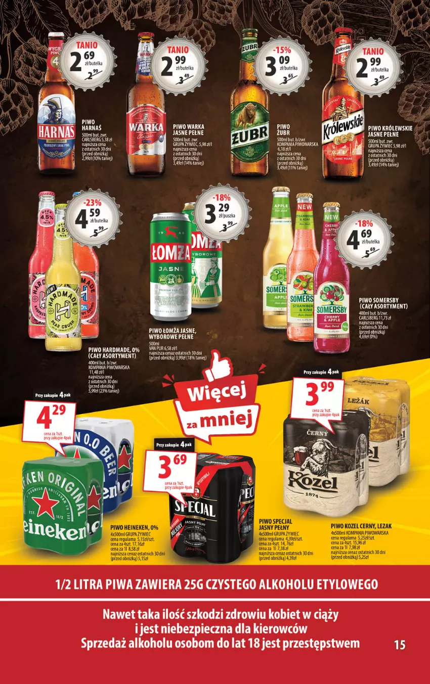 Gazetka promocyjna Arhelan - Gazetka - ważna 06.09 do 15.09.2024 - strona 15 - produkty: Carlsberg, Harnaś, Królewski, Piec, Piwa, Piwo, Somersby, Warka