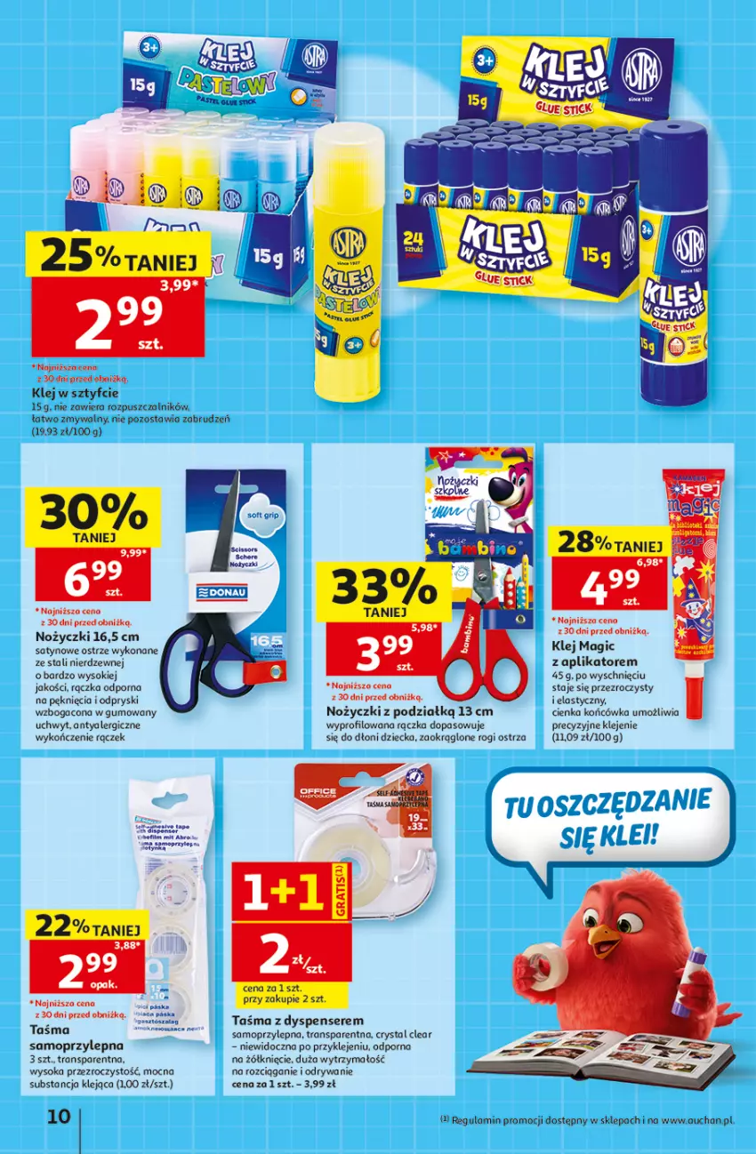 Gazetka promocyjna Auchan - Gazetka 30 Lat Hipermarket Auchan - ważna 20.08 do 26.08.2026 - strona 10 - produkty: Fa, Klej, Mop, Noż, Nożyczki, Por, Ser, Sok, Tran