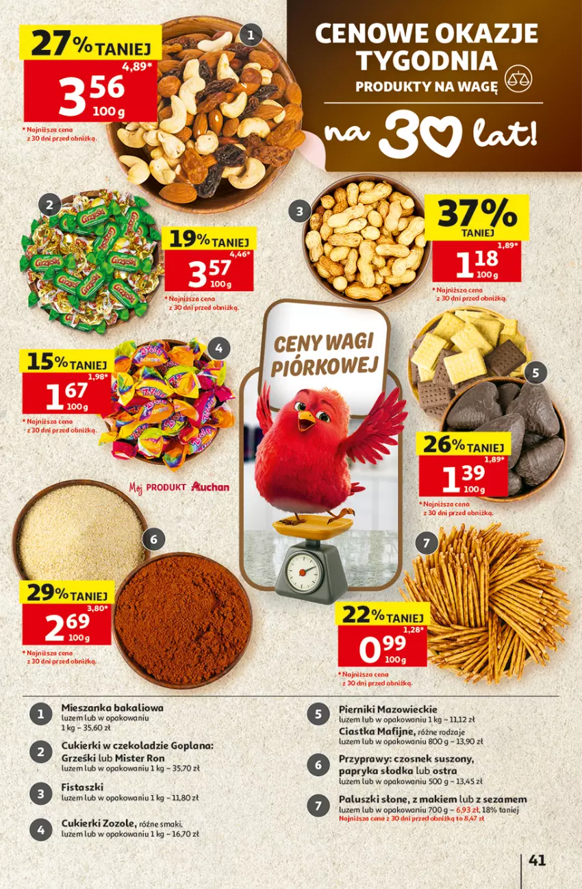 Gazetka promocyjna Auchan - Gazetka 30 Lat Hipermarket Auchan - ważna 20.08 do 26.08.2026 - strona 41 - produkty: Ciastka, Cukier, Cukierki, Czosnek, Goplana, Grześki, LANA, Mieszanka bakaliowa, Papryka, Papryka słodka, Piernik, Przyprawy, Sezam