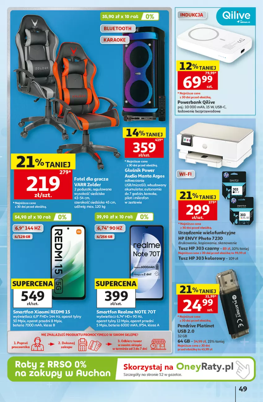Gazetka promocyjna Auchan - Gazetka 30 Lat Hipermarket Auchan - ważna 20.08 do 26.08.2026 - strona 49 - produkty: Fa, HP, Pendrive, PLATINET, Powerbank, Tusz, Urządzenie wielofunkcyjne