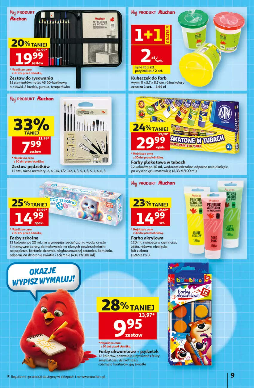 Gazetka promocyjna Auchan - Gazetka 30 Lat Hipermarket Auchan - ważna 20.08 do 26.08.2026 - strona 9 - produkty: Cień, Fa, Farba akrylowa, Lazur, Papier, Por