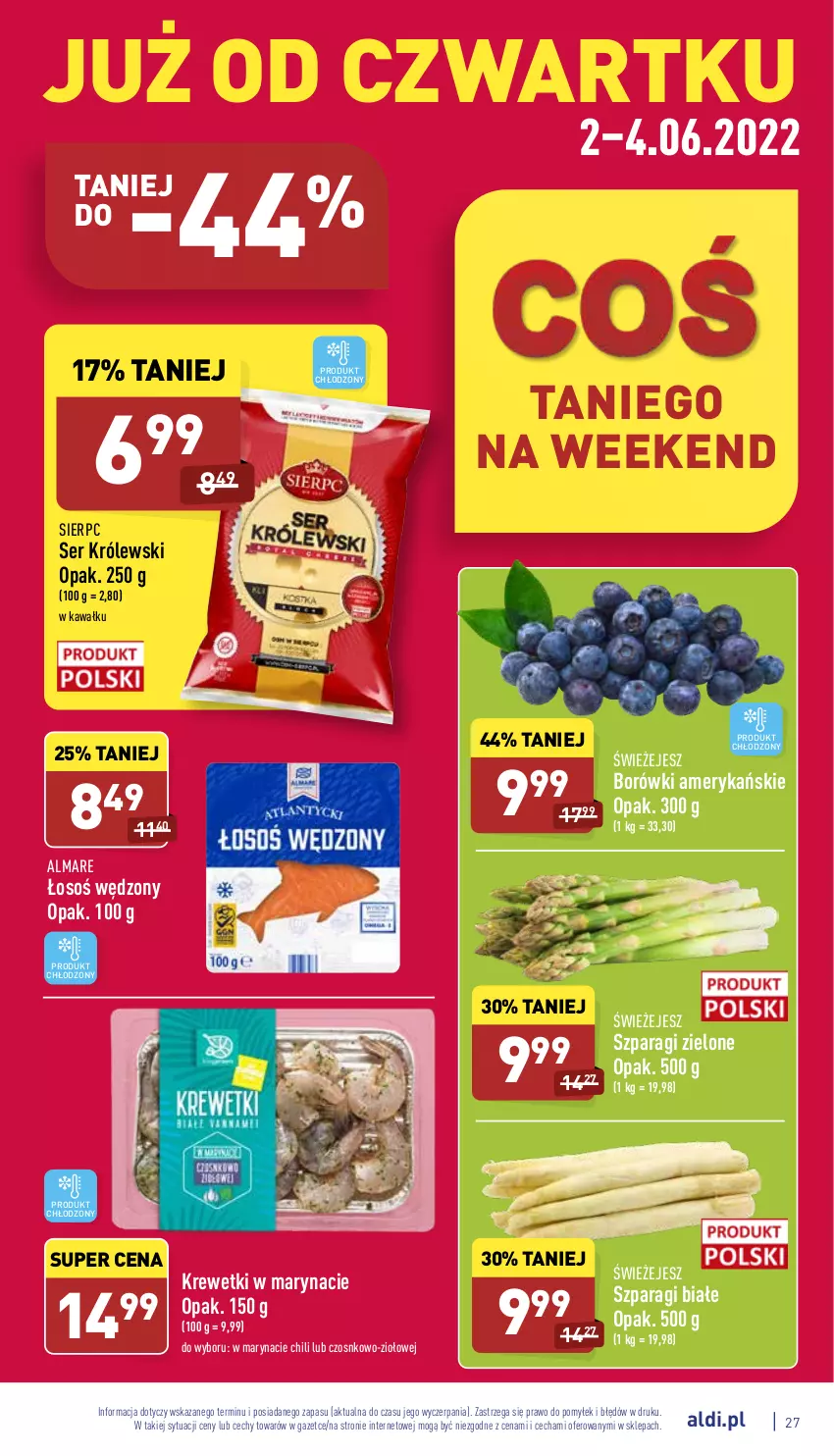 Gazetka promocyjna Aldi - Katalog spożywczy - ważna 30.05 do 04.06.2022 - strona 27 - produkty: Kawa, Krewetki, Królewski, Ser