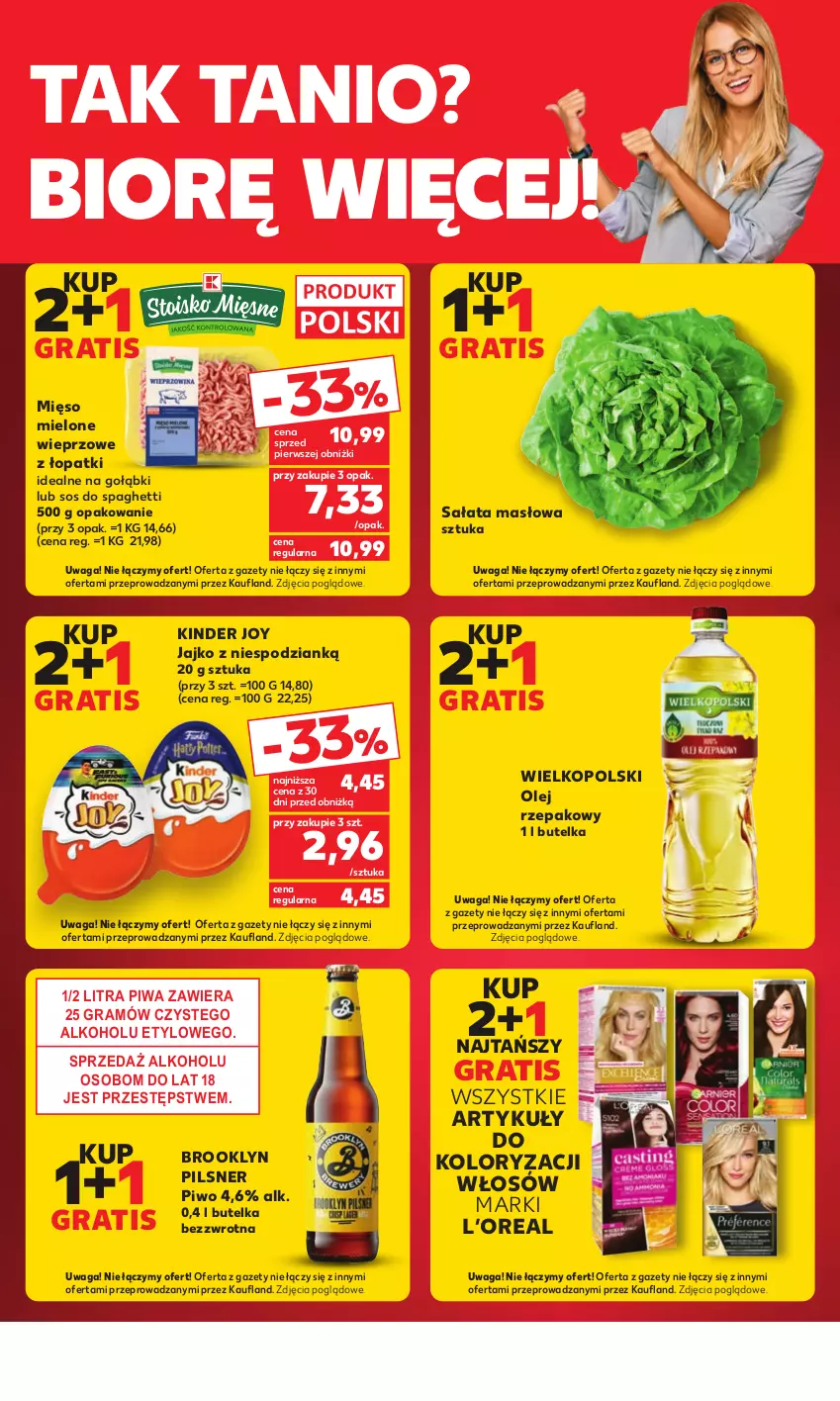 Gazetka promocyjna Kaufland - Mocny Start - ważna 10.07 do 12.07.2023 - strona 10 - produkty: Gra, Kinder, Masło, Mięso, Mięso mielone, Olej, Olej rzepakowy, Piwa, Piwo, Sałat, Sałata masłowa, Sos, Spaghetti, Waga