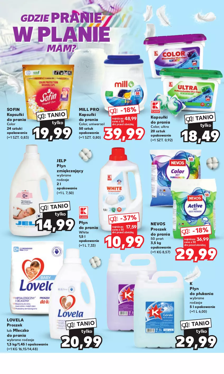 Gazetka promocyjna Kaufland - Mocny Start - ważna 10.07 do 12.07.2023 - strona 18 - produkty: Kapsułki do prania, Lovela, Mleczko, Mleczko do prania, Płyn do płukania, Płyn do prania, Proszek do prania