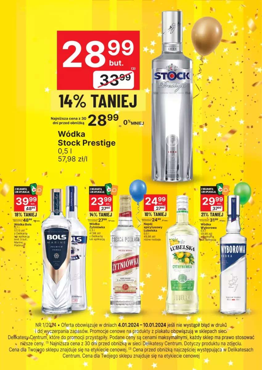 Gazetka promocyjna Delikatesy Centrum - Folder alkoholowy DC01 - ważna 04.01 do 10.01.2024 - strona 1 - produkty: Rum, Stock, Wódka