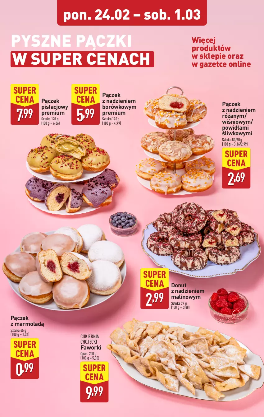 Gazetka promocyjna Aldi - Pełna oferta - ważna 24.02 do 01.03.2025 - strona 12 - produkty: Cukier, Donut, Fa, Faworki, Mola, Pączek, Róża