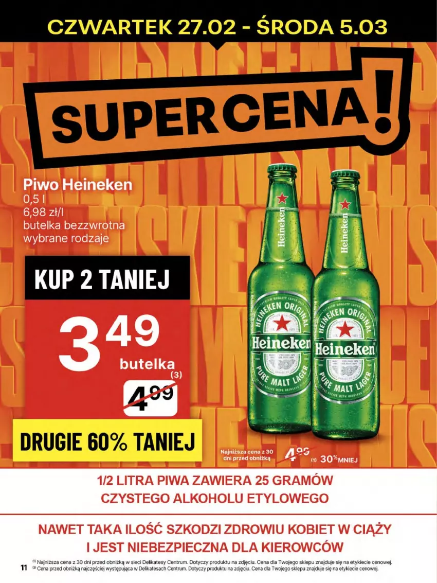 Gazetka promocyjna Delikatesy Centrum - NOWA GAZETKA Delikatesy Centrum od 27 lutego! 27.02-5.03.2025 - ważna 27.02 do 05.03.2025 - strona 11 - produkty: Gra, Heineken, Piec, Piwa, Piwo